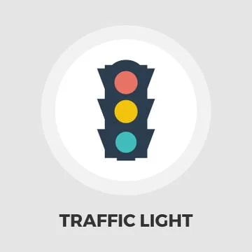 Traffic light icon flat Stock Illustration