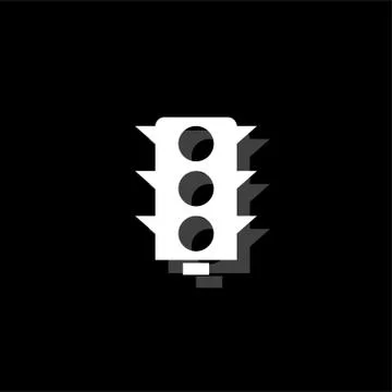 Traffic light icon flat Illustrazione stock