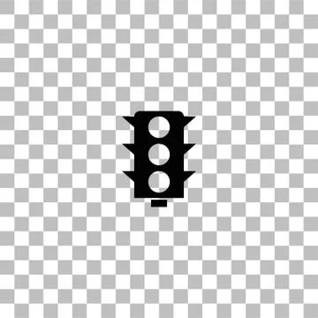 Traffic light icon flat Illustrazione stock