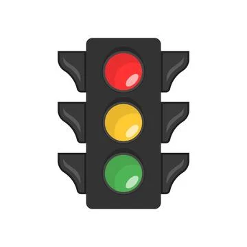 Traffic light icon in flat style. Stoplight vector illustration on isolated.. Stock Illustration
