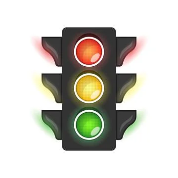 Traffic light icon in flat style. Stoplight vector illustration on isolated.. Stock Illustration