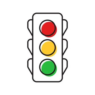 Traffic light icon in flat style. Stoplight vector illustration on isolated.. Stock Illustration