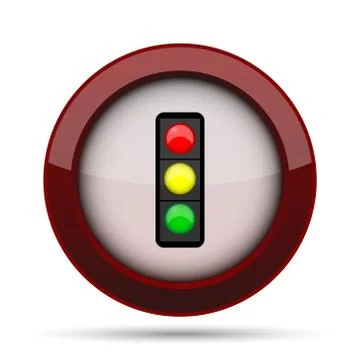 Traffic light icon. Internet button on white background. . Stock Illustration