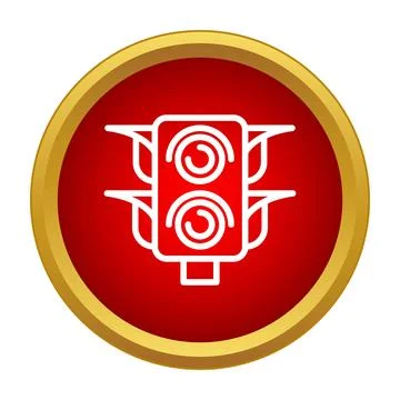 Traffic light icon in a red circle Stock Illustration