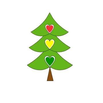 Traffic light icon in the shape of Christmas tree. Illustrazione stock