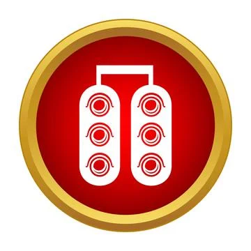 Traffic light icon showing control signal system Stock Illustration