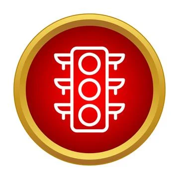 Traffic light icon showing control and navigation Stock Illustration