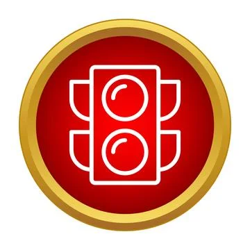 Traffic light icon showing red stop signal Stock Illustration