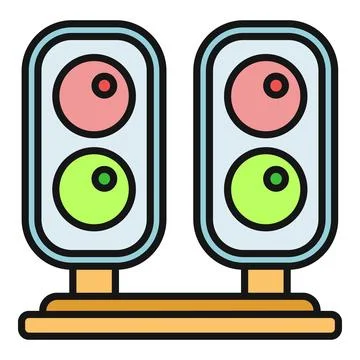 Traffic light icon showing red and green signals Stock Illustration