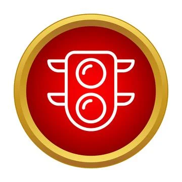Traffic light icon showing road control and safety Stock Illustration