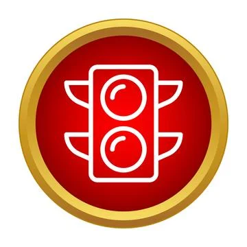 Traffic light icon showing stop signal concept Stock Illustration