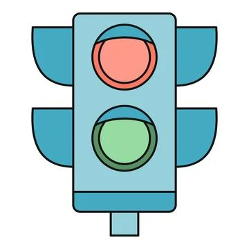 Traffic light icon showing stop and go signals Stock Illustration