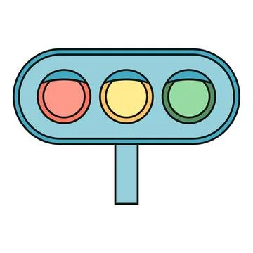 Traffic light icon showing stop warning caution go Stock Illustration