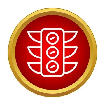 Traffic light icon showing stop signal control Stock Illustration