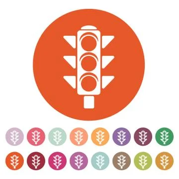 The traffic light icon. Stoplight and  semaphore, crossroads symbol. Flat Stock Illustration