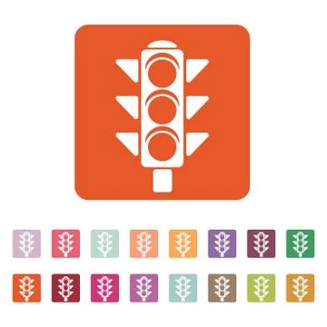 The traffic light icon. Stoplight and  semaphore, crossroads symbol. Flat Stock Illustration