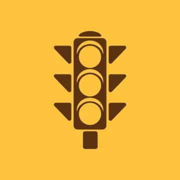 The traffic light icon. Stoplight and  semaphore, crossroads symbol. Flat Stock Illustration