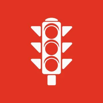 The traffic light icon. Stoplight and  semaphore, crossroads symbol. Flat Stock Illustration