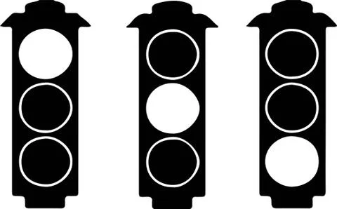Traffic light icon on white background Stock Illustration