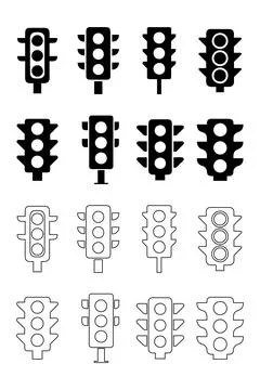 Traffic light icons set Stock-Illustration