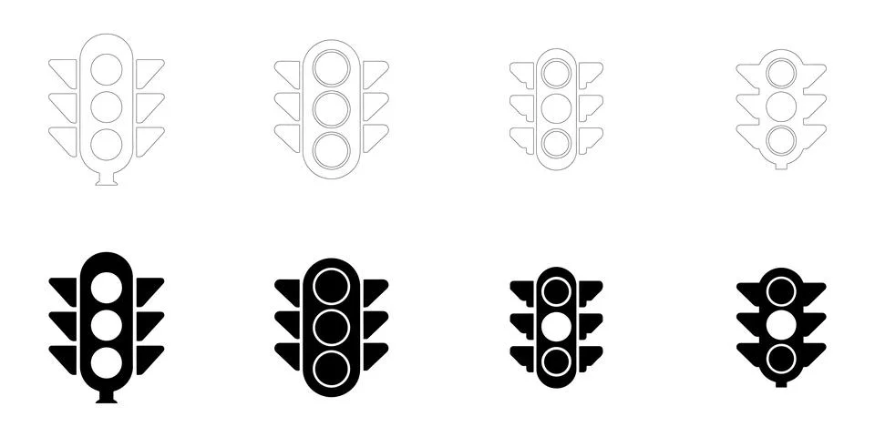 Traffic light icons set Stock Illustration