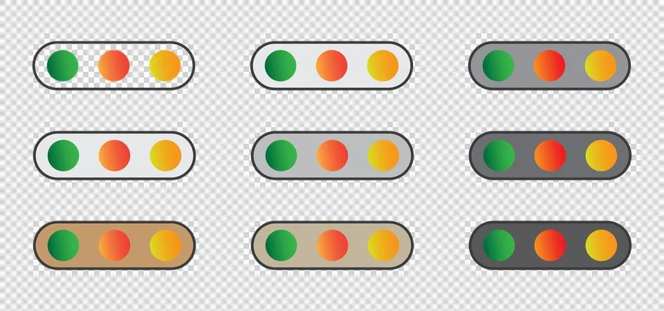 Traffic Light Icons Set Иллюстрация