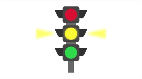 Traffic light that illuminates red, yellow and green, animation motion graphi Stock Footage 328536325