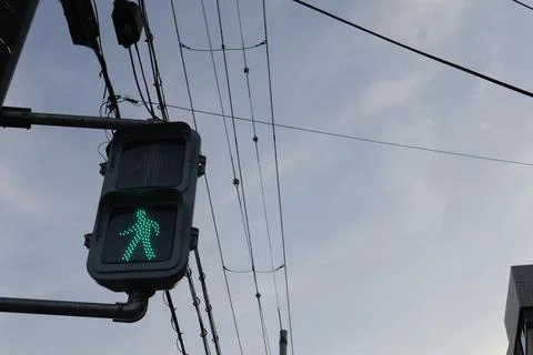 A traffic light to indicate when pedestrians are allowed to cross Foto stock