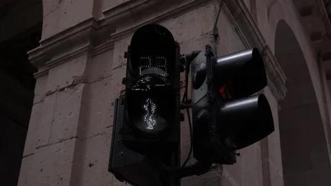 Traffic light intersection cinematic cloudy on the road Video stock 327618895