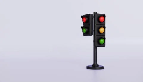 Traffic light on isolated background 3d illustration Stockillustratie