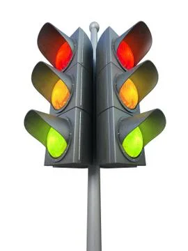 Traffic light isolated on white background Stock Illustration
