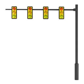 Traffic light isolated on white background Stock Illustration