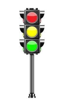Traffic light isolated on white background, vector illustration Stock Illustration