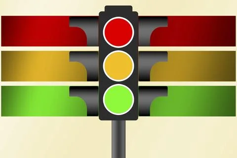 Traffic light isolated on white background Stock Illustration