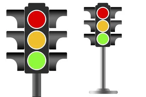 Traffic light isolated on white background Stock Illustration