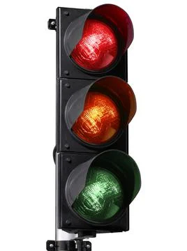 Traffic light isolated on white background Stock Photos