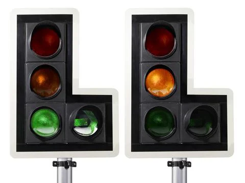Traffic light isolated on white background Fotos de archivo