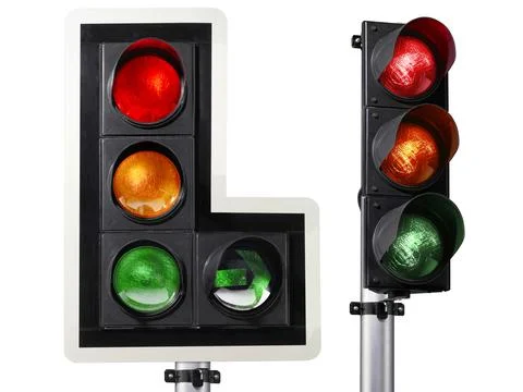 Traffic light isolated on white background Fotos de archivo