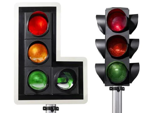Traffic light isolated on white background Fotos de archivo