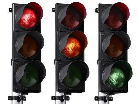 Traffic light isolated on white background Fotos de archivo