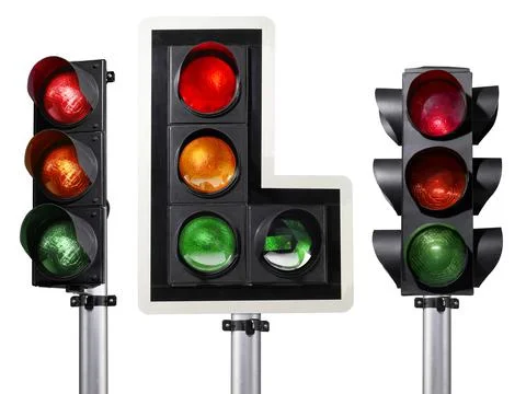 Traffic light isolated on white background Foto stock