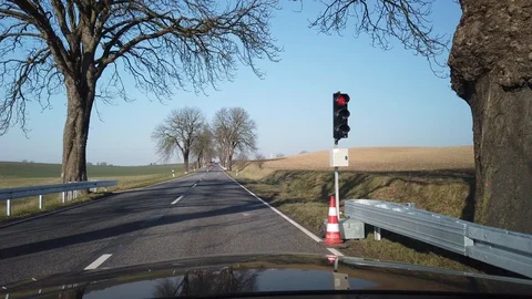 A traffic light jumps from red to green Video stock 103240596