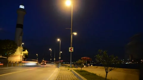 Traffic light with lighthouse Stock Footage 63802566