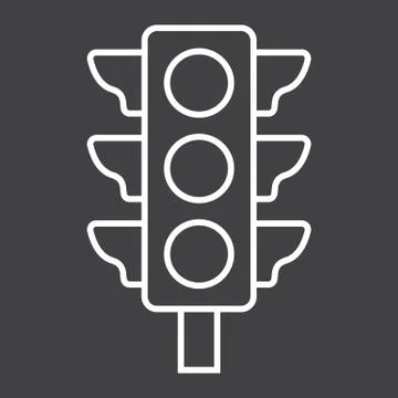 Traffic light line icon, stoplight and navigation Stock Illustration