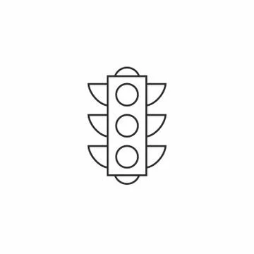 Traffic Light Line Icon On White Background Stock Illustration