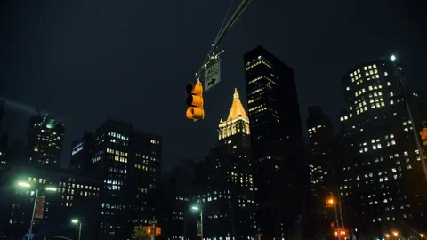 Traffic Light on Madison Square at Night, New York City Video stock 116605781