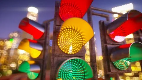 Traffic light in modern city Stock Illustration
