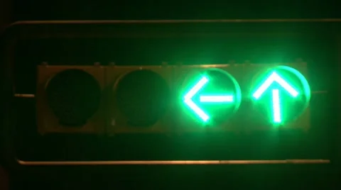 Traffic light in the night Stock Footage 10596561