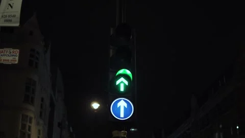 Traffic Light Night Stock Footage 243195860