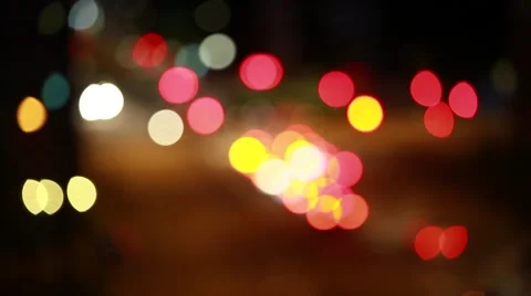 Traffic light at night time Stock Footage 67183196